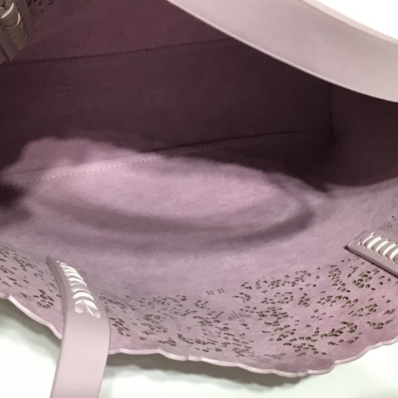 Vegan Leather Tote Urban Expressions Large Purple Light Moms Day Perforated - Picture 9 of 9